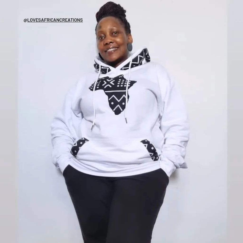 White Tribal Hoodie Jumper