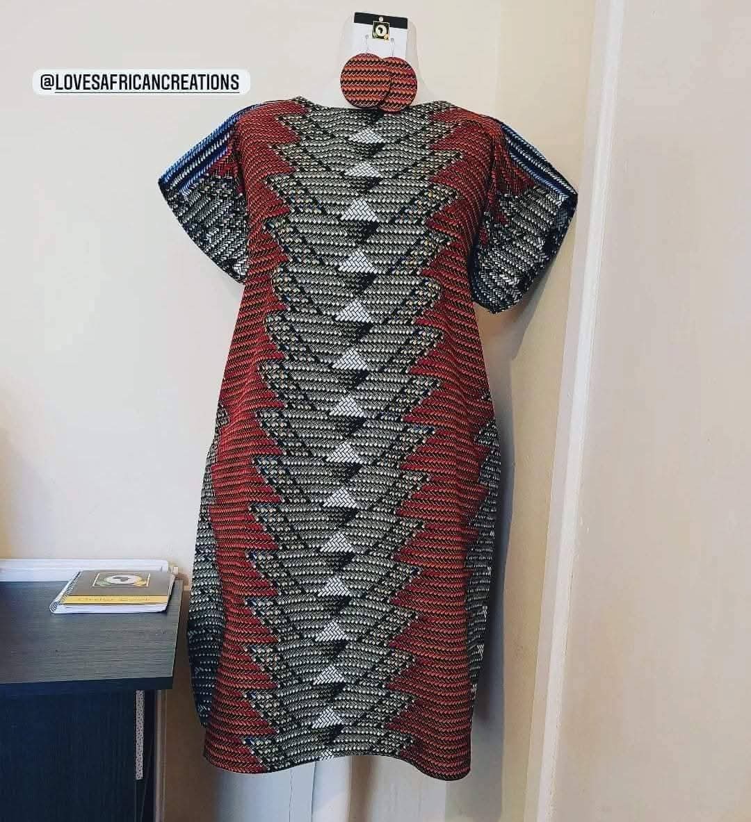 African Print Tunic Shirt Dress