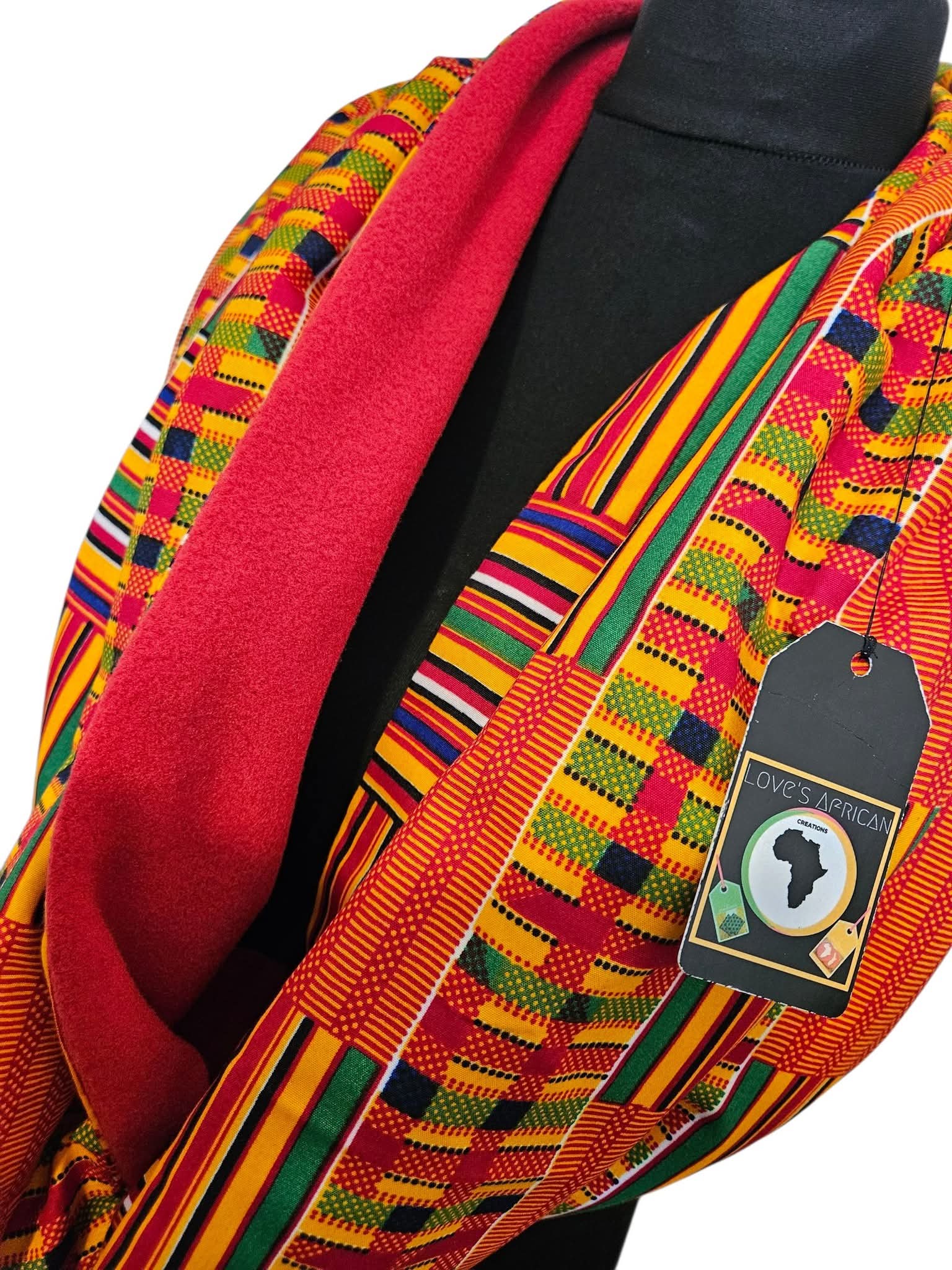 ❗️NEW❗️ Kente Fleece Chunky Snood Scarf