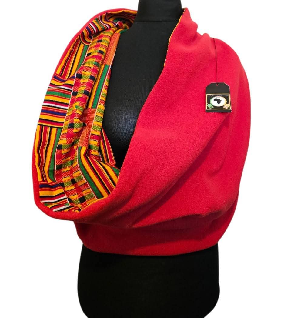 ❗️NEW❗️ Kente Fleece Chunky Snood Scarf