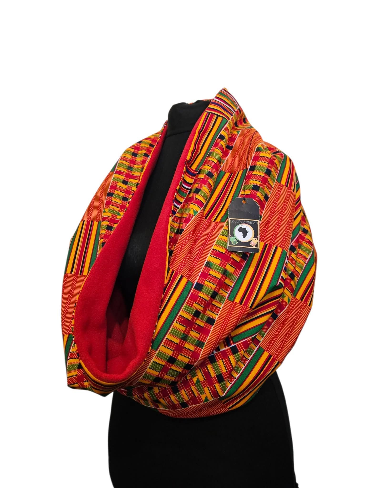 ❗️NEW❗️ Kente Fleece Chunky Snood Scarf
