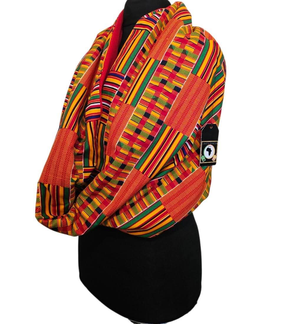 ❗️NEW❗️ Kente Fleece Chunky Snood Scarf