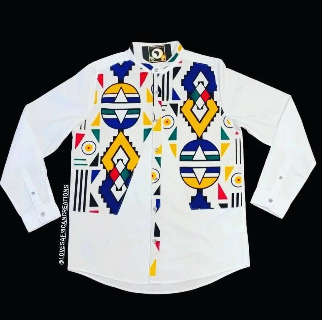 Ndebele Inspired Mens Shirt Love's African Creations