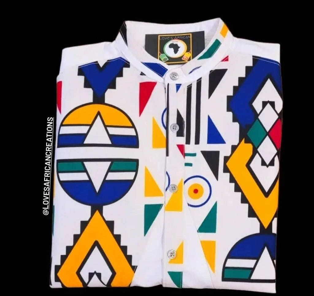 Ndebele Inspired Mens Shirt Love's African Creations