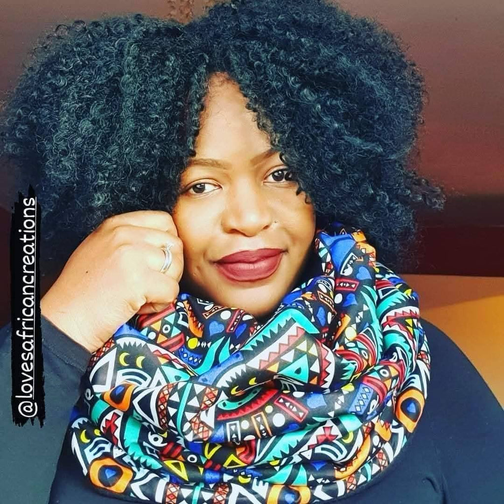 African Print Ankara Fleece Snood Scarf