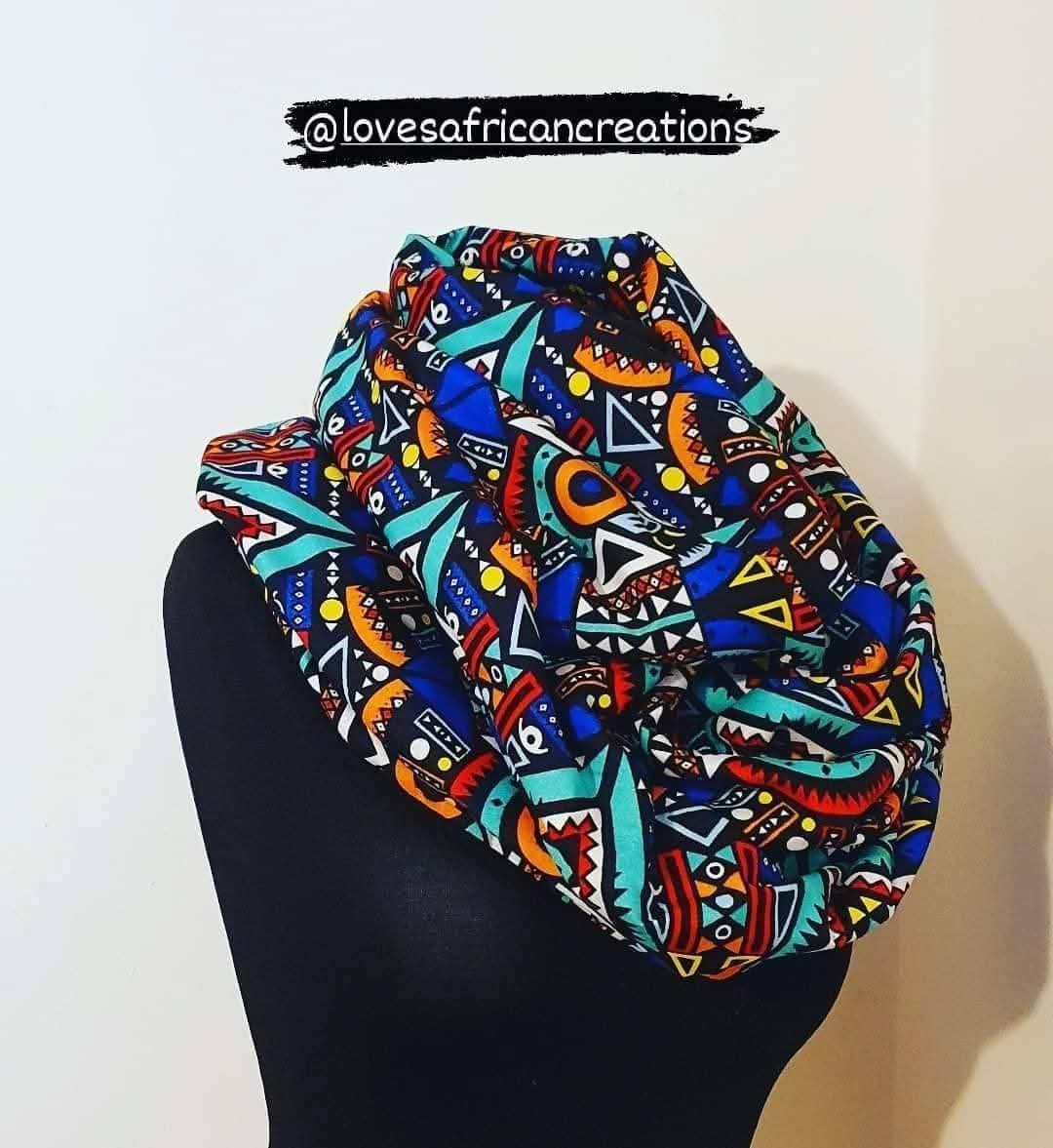 African Print Ankara Fleece Snood Scarf