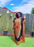 Black Dashiki Kaftan Maxi Dress