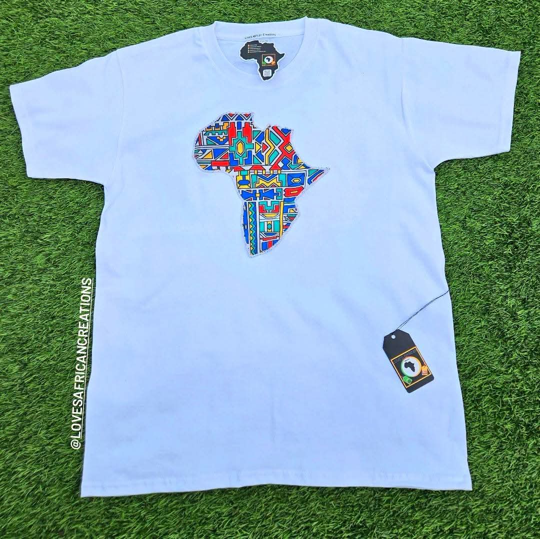 Unisex Ndebele Inspired Africa Map T-shirt S-XXXL