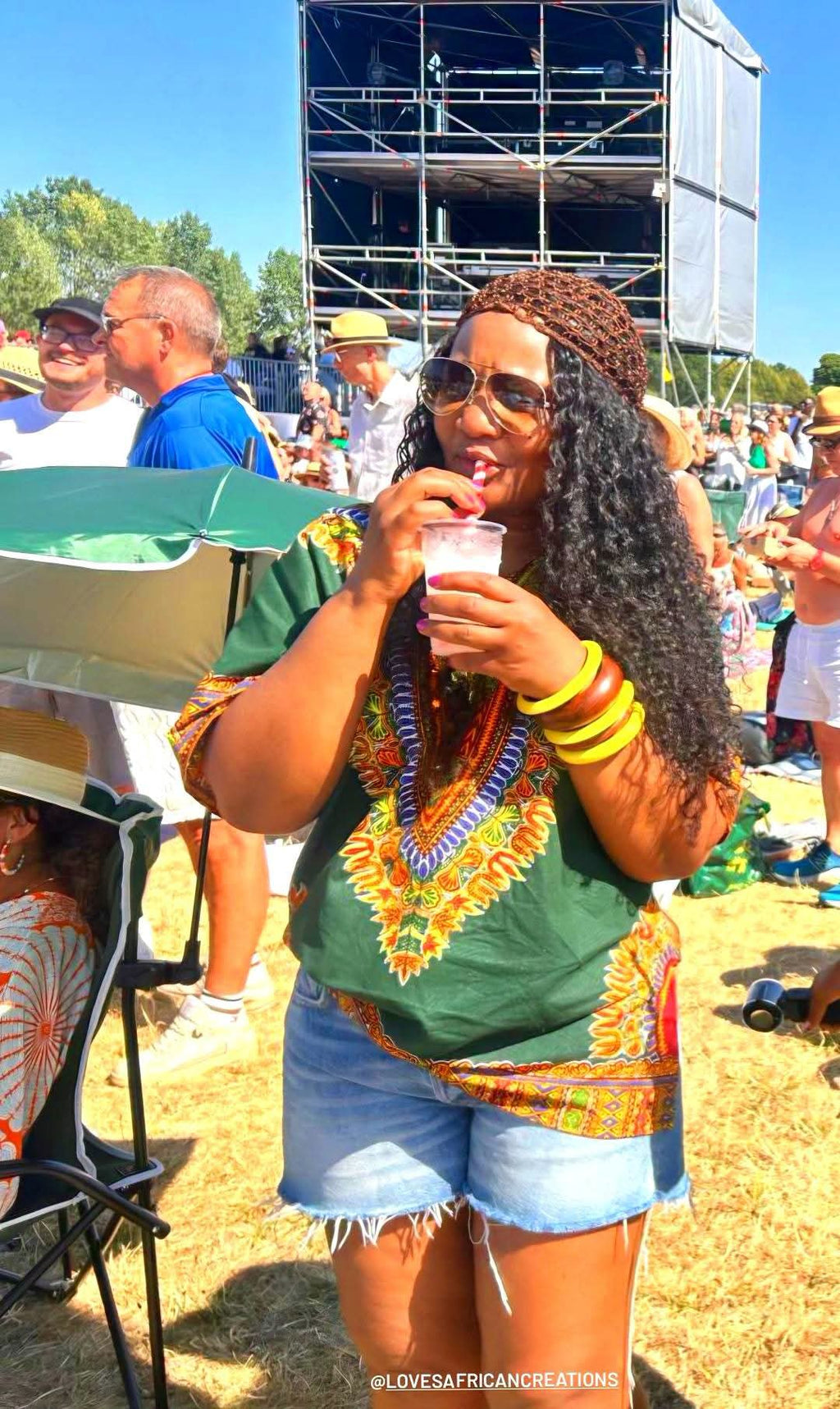 Bottle Green Dashiki Shirt