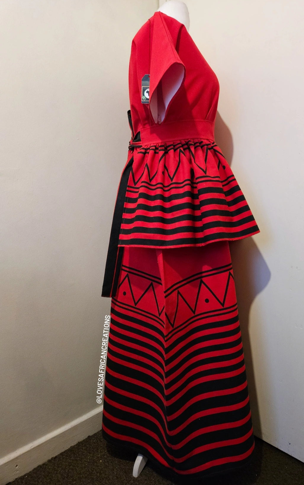 Xhosa Inspired Umbaco Maxi Dress & Belt Skirt &Headwrap