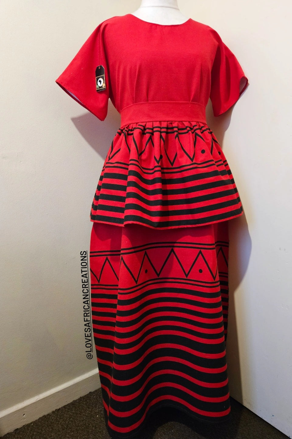 Xhosa Inspired Umbaco Maxi Dress & Belt Skirt &Headwrap