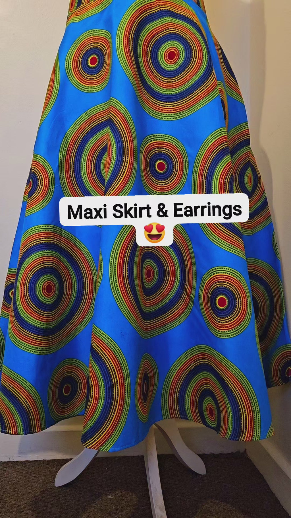 Ankara Maxi Skirt & Earrings