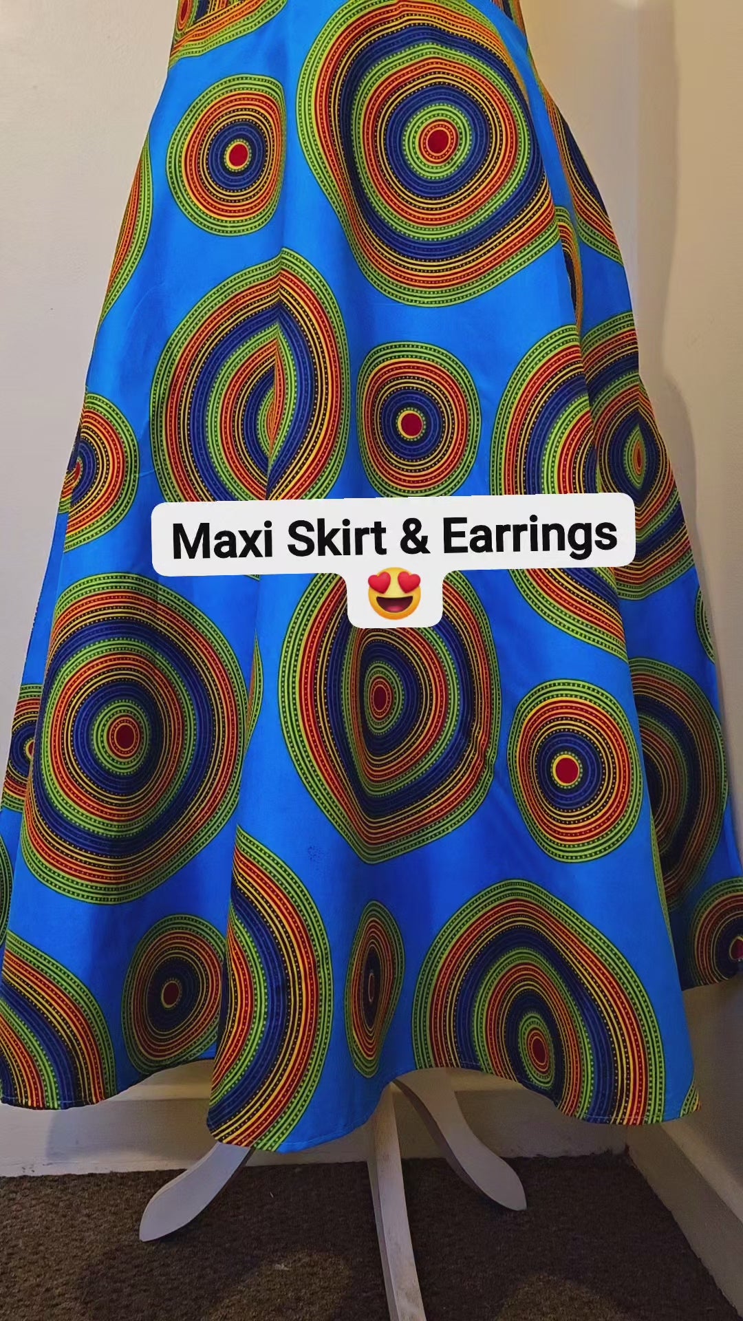Ankara Maxi Skirt & Earrings