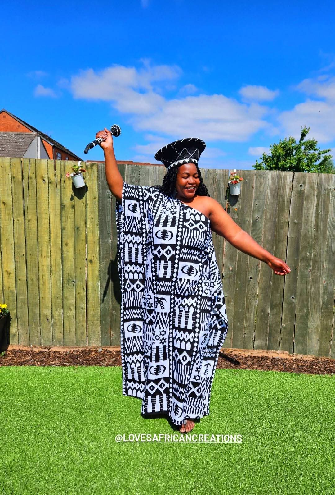 Off Shoulder Kente Kaftan