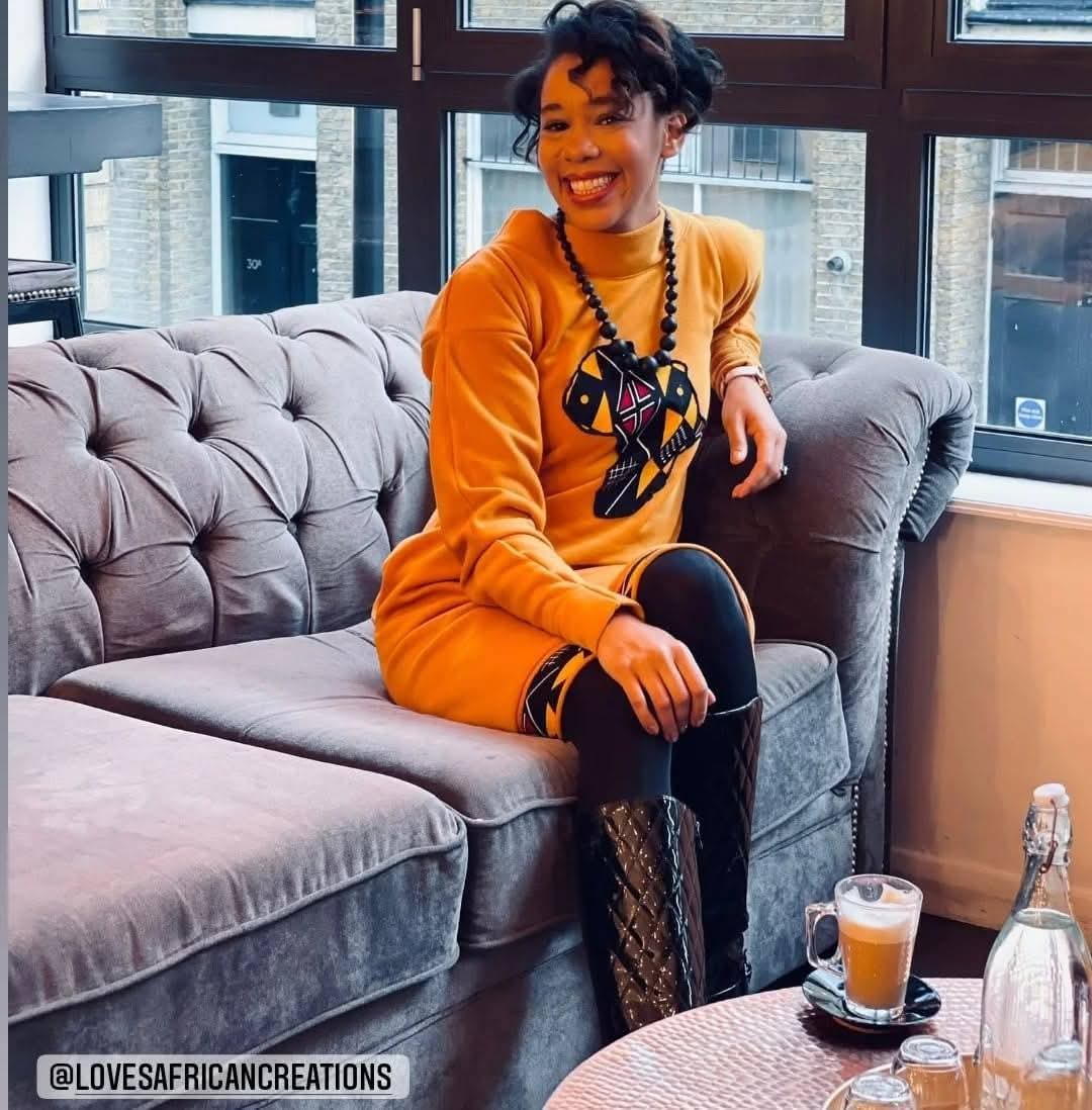 Mustard Yellow Africa Map Jumper Dress