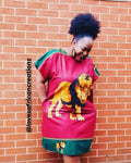 Lion Tunic Shirt Dress & Earrings Love's African Creations